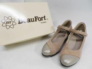 48●a056☆【23.5 EEE】未使用保管品　ビューフォート　パンプス　ウェッジソールコンピストラップシューズ　BeauFort　現状