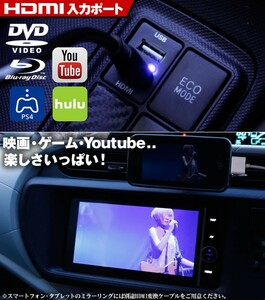 50 プリウス トヨタA HDMI入力＆USBポート搭載 スイッチホールパネル youtube動画 充電可能 映画鑑賞 出力容量：2.1A