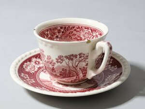 金継ぎの美 ビレロイ＆ボッホ RUSTICANA カップ＆ソーサー / Villeroy&Boch C/S 風景図 一点物！