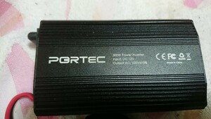 PORTEC 12V用インバーター 300W ACコンセント2口 USB2.4A2口 中古品