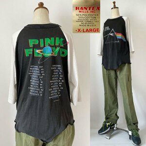 ★【80s USA製 タイトXL コピーライト有】傑作ビンテージ 1987 PINK FLOYD ピンクフロイド 狂気 ツアー プログレ バンド ロックTシャツ