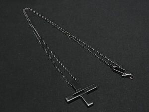 1円 ■美品■ GUCCI グッチ SV925 クロス 十字架 ネックレス ペンダント アクセサリー シルバー系 AW9938