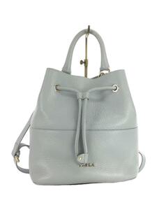 FURLA◆ステイシー/2WAY巾着型ショルダーバケット/ショルダーバッグ/レザー/BLU