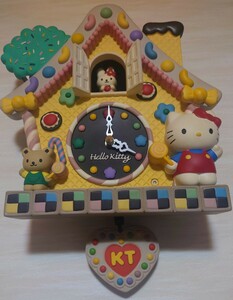 激レア　キティ　リズム時計　ジャンク品　振り子時計　お菓子の家