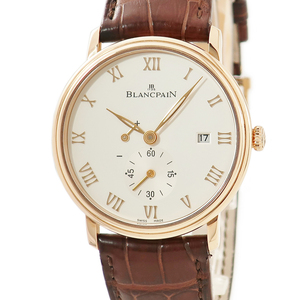 【3年保証】 ブランパン ヴィルレ ウルトラスリム 6606-3642-55B K18RG無垢 ローマン スモセコ 手巻き メンズ 腕時計