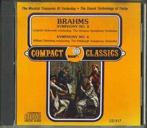 輸入CD Leopold Stokowski, William Steinberg Brahms: Symphony 3 & 4 CD517 BESCOL /00110