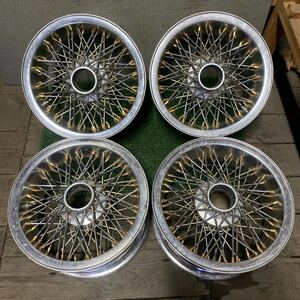 旧車 ワイザーホイール 3ピースホイール 16インチ 16×8J OFF;+32 ハブ径;約80mm 傷あり、錆びあり 4本 1本曲がりあり