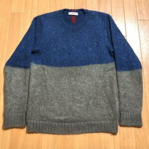 John UNDERCOVER 2013aw モヘヤ ウールセーター バイカラー 切替 ニット 13aw ジョンアンダーカバー サイズ3 モヘア