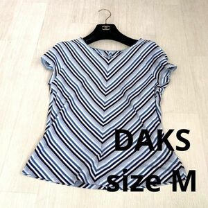 DAKS vボーダートップス　size M カットソー　レディース