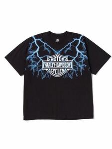 NEIGHBORHOOD x Harley-DavidsonライトニングボルトTシャツ ハーレー ネイバーフッド バイク S