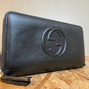 1円【美品】 GUCCI グッチ マーモント GG ウォレット メンズ レディース 財布 インターロッキング ロングウォレット　ソーホー