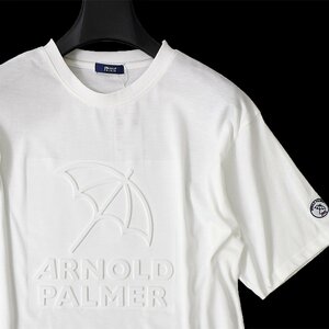 新品 アーノルドパーマー ビッグロゴ エンボス 半袖 Tシャツ M 白 Arnold Palmer シャツ トップス メンズ カジュアル ◆CG2328A