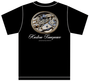 サイズが選べる Kustom Timepeace Tシャツ黒 10 S/M/L/XL カスタム時計 懐中時計 文字盤 エングレービング