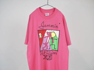 90s USA製/XL ピンクパンサー Tシャツ HANES heavyweight ビンテージ コットン/ポリエステル pink panther