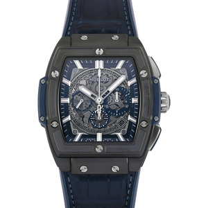 ウブロ HUBLOT スピリット・オブ・ビッグバン セラミック ブルー 601.CI.7170.LR シルバー文字盤 中古 腕時計 メンズ