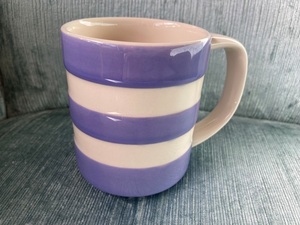 すみれ色　薄紫色　コーニッシュウエア　Cornishware　マグカップ　ストライプ　陶器カップ　コップ　レトロ　英国製　T・G・Green社