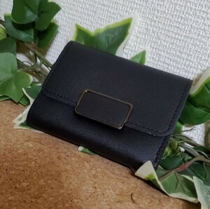 100円スタート　セール品　コンパクトウォレット　ミニウォレット　ブラック　シンプルウォレット