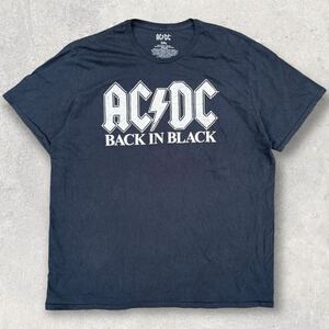 【2XL】 90s AC/DC BACK IN BLACK エーシーディーシー バックインブラック ヴィンテージ オフィシャル バンT ロックバンド レア 2XL