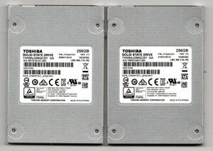 SATA ☆ TOSHIBA　SSD HDD　256GB　２個セット ☆ MODEL：THNSNJ256GCSY ★ 健康状態：正常 ★