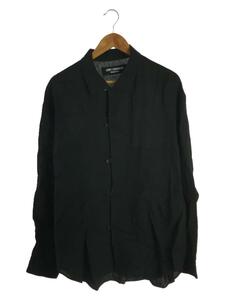 yohji yamamoto POUR HOMME◆長袖シャツ/3/リネン/BLK/無地/HD-B91-330