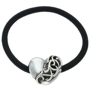 クロムハーツ Chrome Hearts HAIRBAND/ハートボタンヘアゴム シルバーコンチョ 中古 NO05