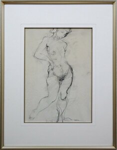 阿部国利『裸婦』デッサン画【真作保証】 絵画 - 北海道画廊