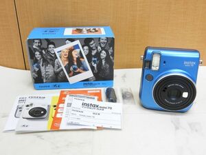 1円〜 通電確認のみ 富士フイルム instax mini 70 ブルー インスタントカメラ チェキ 現状渡し