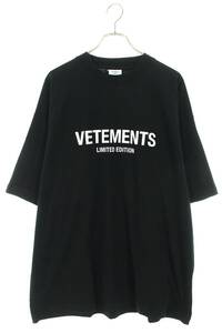 ヴェトモン VETEMENTS 24SS UE64TR800B サイズ:S リミテッドエディションロゴプリントTシャツ 新古品 SB01