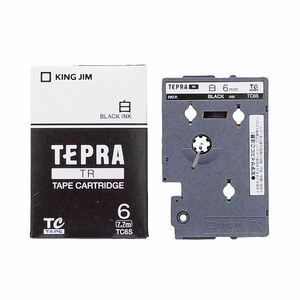 【新品】(まとめ) キングジム テプラ TRテープカートリッジ 6mm 白/黒文字 TC6S 1個 【×10セット】