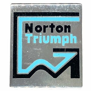 ノートン/トライアンフ ピンバッジ シルバー/スカイブルー/ブラック Norton Triumph Pin Silver/Sky Blue/Black 英車 バイク バイカー