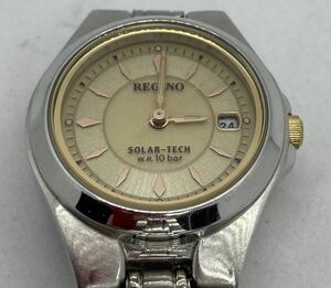 315-1179 REGUNO 腕時計 ソーラー 金属ベルト シルバー 稼働品