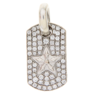 CHROME HEARTS クロムハーツ 18KWG DT TNY STAR P/DMND/タイニースター パヴェダイヤ ホワイトゴールド ネックレストップ