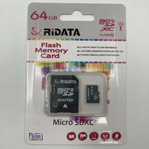 新品未使用 RiDATA microSDカード SDXC 64GB SD変換アダプタ 収納ケース付き