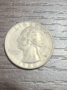 アメリカ 1980 25セント/クォーターダラー 硬貨 外国コイン 硬貨 アンティーク コレクション 流通/現状品 送84 同梱可