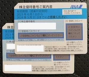 （コードお送り、早めに対応します）★ＡＮＡ★全日空株主優待券2枚★2024年5月31日まで