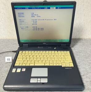 富士通 FMV-C6210 FMVXN0V11 Celeron M 360J BIOS起動,ジャンク(WindowsXPpro)ノートパソコン 14型 FUJITSU (03)