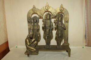 ★ヒンドゥー教　インド神話　ラーマーヤナ 古い真鍮製★ラーマーヤナ/ラーマ（ヴィシュヌ）像　ハヌマーン★