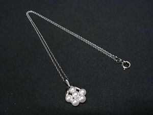 1円 ■美品■ MIKIMOTO ミキモト 本真珠 アコヤ真珠 パール 約3mm SV925 ネックレス ペンダント アクセサリー シルバー系 CE0397