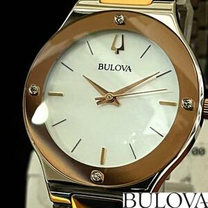 【綺麗】BULOVA/ブローバ/レディース腕時計/お洒落/展示品特価/高級/女性用/プレゼントに/ダイヤモンドアクセント/激レア/煌めき/クオーツ