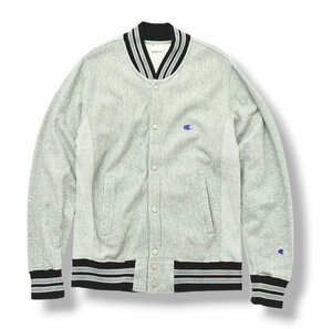 ★美品 チャンピオン champion リバースウィーブ スウェット ジャケット L グレー REVERSE WEAVE 裏パイル スエット スタジャン ブルゾン★