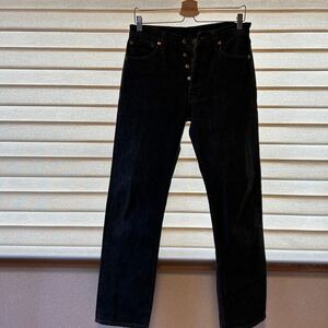 LEVIS 501 先染め　ブラックデニム ボタン裏359フィリピン製　0600 W30