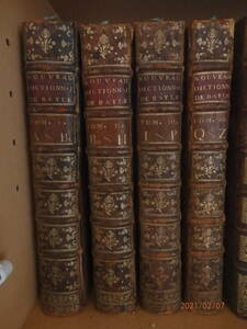 ピエールベール歴史批評辞典　１７０５年刊　全４巻　フォリオ Pierre Bayle DIctionnaire historique et critique