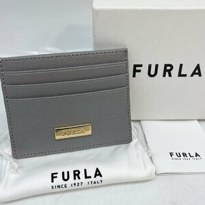 2600 【未使用】FURLA フルラ カードケース パスケース グレー 名刺入れ レディース 箱、保存袋付き 正規品