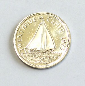 25セント硬貨　バハマ諸島　1973　ヨット