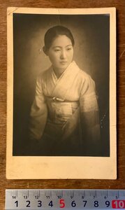 RR-492 ■送料無料■ 女性 美人 日本女性 和服 着物 帯 記念写真 写真 古写真 印刷物 レトロ アンティーク/くKAら