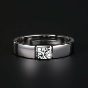 CSN548#★Moissanite S925★シルバー 指輪 メンズ リング ダイヤの指輪 高級感 シンプル ビジネス 婚約 ギフト サイズ調節可