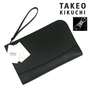 【B2934】【新品】TAKEO KIKUCHI タケオキクチ セカンドバッグ クラッチバッグ レザーバッグ オールレザー 牛革