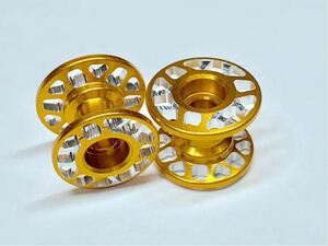 ■□ CNC加工 軽量2段アルミローラーセット(12-13mm)(ゴールド) B 正規品加工 □■