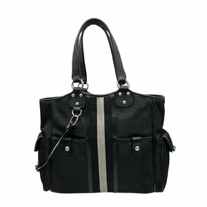 BALLY バリー 1851 キャンバス トートバッグ ハンドバッグ ショルダーバッグ ブラック系 黒系