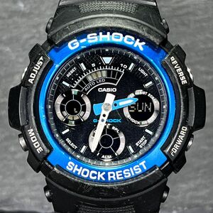 CASIO カシオ G-SHOCK Gショック AW-591-2AJF メンズ 腕時計 アナデジ ラウンド カレンダー 多機能 ブラック文字盤 樹脂 新品電池交換済み